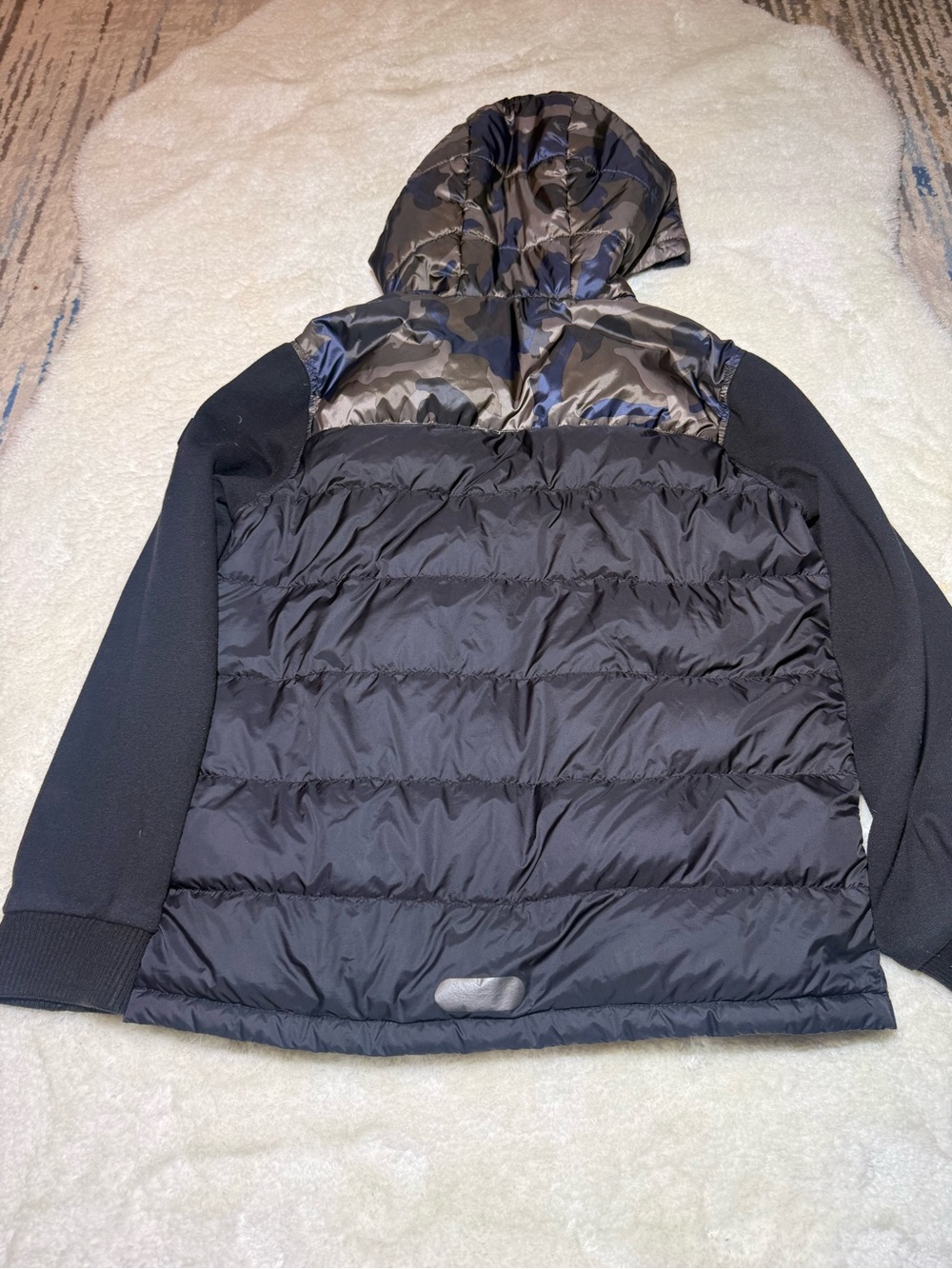 Michael Kors Boys Puffer Jacket black/camo Camo Zip Lined Down Fill Hood 14/16 - Picture 8 of 12